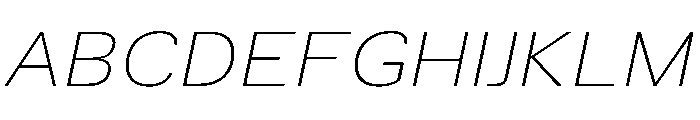 TrueSans ThinExtendedItalic Font UPPERCASE