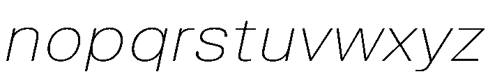 TrueSans ThinExtendedItalic Font LOWERCASE