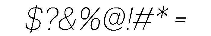 TrueSans ThinItalic Font OTHER CHARS