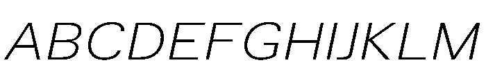 TrueSans UltraLightExtendedItalic Font UPPERCASE