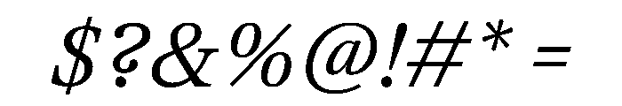 TrueSerif BookItalic Font OTHER CHARS