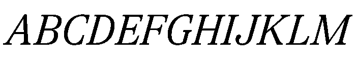 TrueSerif BookItalic Font UPPERCASE