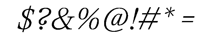 TrueSerif LightItalic Font OTHER CHARS