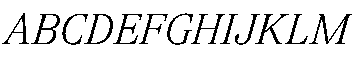 TrueSerif LightItalic Font UPPERCASE