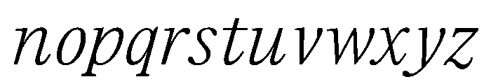 TrueSerif LightItalic Font LOWERCASE
