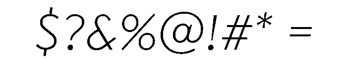 Transat Text Light Oblique Font OTHER CHARS