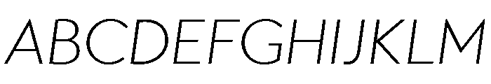 Transat Text Light Oblique Font UPPERCASE