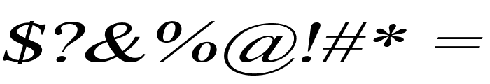 Tralic-ExtraexpandedItalic Font OTHER CHARS