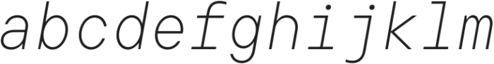 TT Commons Pro Mono ExtraLight Italic otf (200) Font LOWERCASE