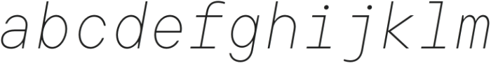 TT Commons Pro Mono Thin Italic otf (100) Font LOWERCASE
