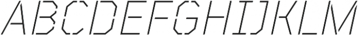 TT Mussels Stencil ExtraLight Italic otf (200) Font UPPERCASE
