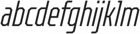 TT Octosquares Compressed ExtraLight Italic otf (200) Font LOWERCASE