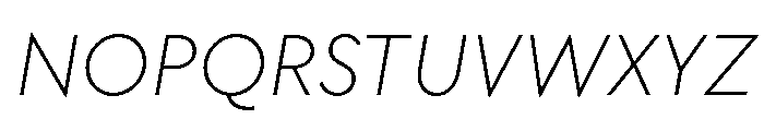 TT Chocolates Trl ExtraLight It Font UPPERCASE