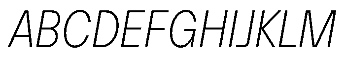 TT Hoves Pro Trl Cnd ExtraLight Italic Font UPPERCASE