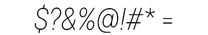 TT Hoves Pro Trl Cnd Thin Italic Font OTHER CHARS