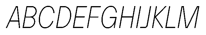 TT Hoves Pro Trl Cnd Thin Italic Font UPPERCASE