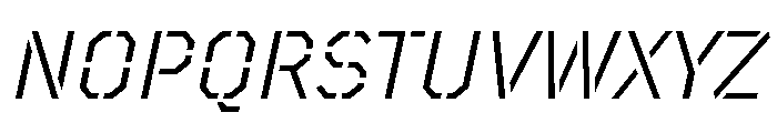 TT Mussels Stencil Trl It Font UPPERCASE