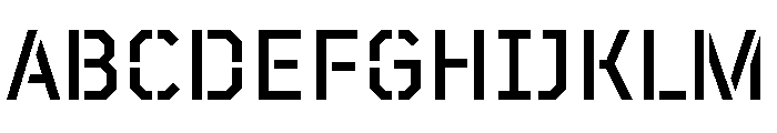 TT Mussels Stencil Trl Md Font UPPERCASE