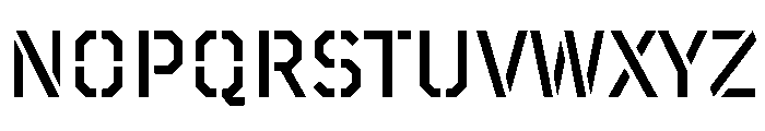 TT Mussels Stencil Trl Md Font UPPERCASE