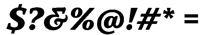 TT Norms Pro Serif Trl XBd It Font OTHER CHARS