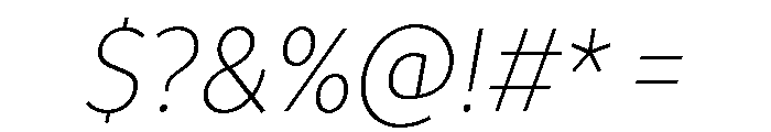 TT Prosto Sans Trl Cnd Thin Italic Font OTHER CHARS