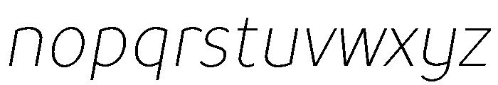 TT Prosto Sans Trl Cnd Thin Italic Font LOWERCASE