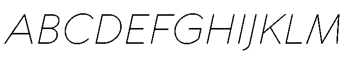 TT Wellingtons Trl ExtraLight It Font UPPERCASE