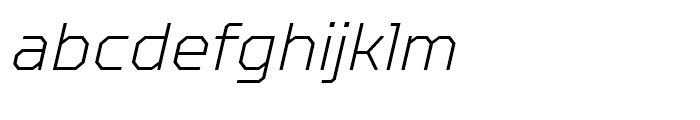 TT Octosquares Thin Italic Font LOWERCASE