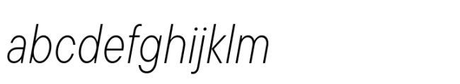 TT Commons Pro Condensed ExtraLight Italic Font LOWERCASE