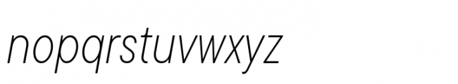TT Commons Pro Condensed ExtraLight Italic Font LOWERCASE