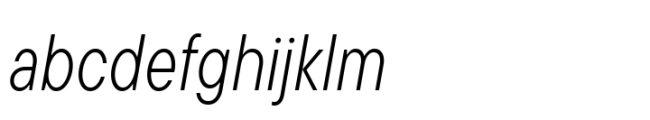 TT Commons Pro Condensed Light Italic Font LOWERCASE