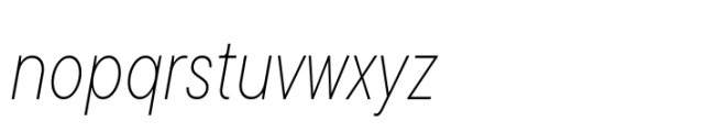 TT Commons Pro Condensed Thin Italic Font LOWERCASE