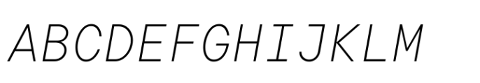 TT Commons Pro Mono ExtraLight Italic Font UPPERCASE