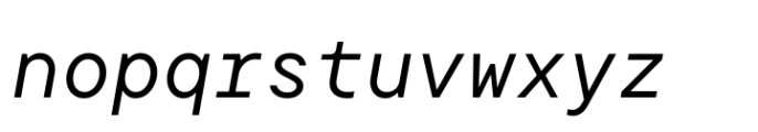 TT Commons Pro Mono Italic Font LOWERCASE