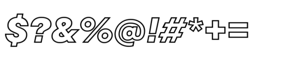 TT Fors Black Outline Italic Font OTHER CHARS