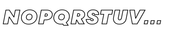 TT Fors Black Outline Italic Font UPPERCASE
