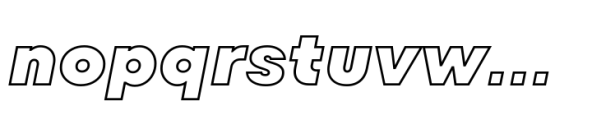 TT Fors Black Outline Italic Font LOWERCASE