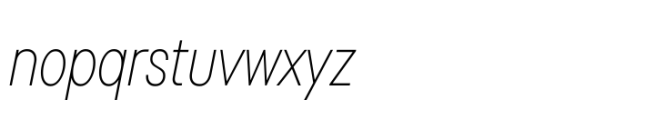 TT Fors Condensed Thin Italic Font LOWERCASE