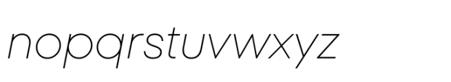 TT Fors Thin Italic Font LOWERCASE