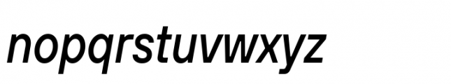 TT Hoves Pro Condensed Medium Italic Font LOWERCASE