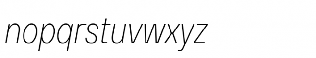 TT Hoves Pro Condensed Thin Italic Font LOWERCASE