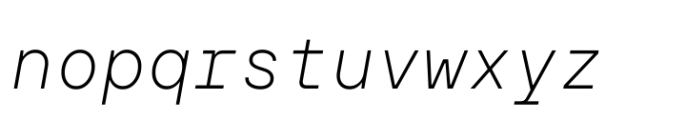 TT Hoves Pro Mono ExtraLight Italic Font LOWERCASE