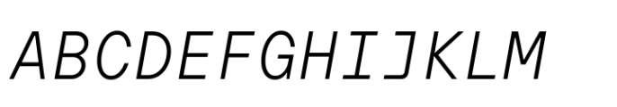 TT Hoves Pro Mono Light Italic Font UPPERCASE