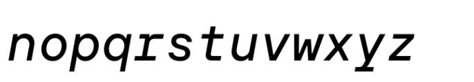 TT Hoves Pro Mono Medium Italic Font LOWERCASE
