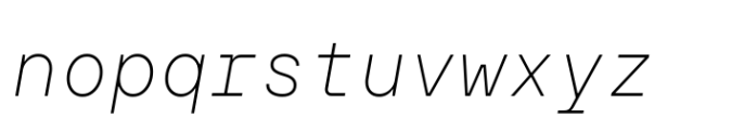 TT Hoves Pro Mono Thin Italic Font LOWERCASE