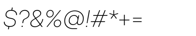 TT Hoves Pro Thin Italic Font OTHER CHARS