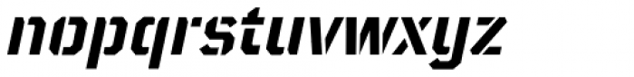TT Mussels Stencil Bold Italic Font LOWERCASE