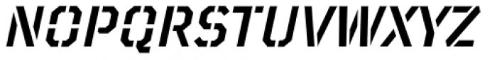 TT Mussels Stencil Demi Bold Italic Font UPPERCASE
