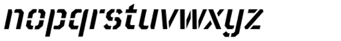 TT Mussels Stencil Demi Bold Italic Font LOWERCASE