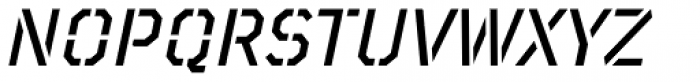 TT Mussels Stencil Medium Italic Font UPPERCASE
